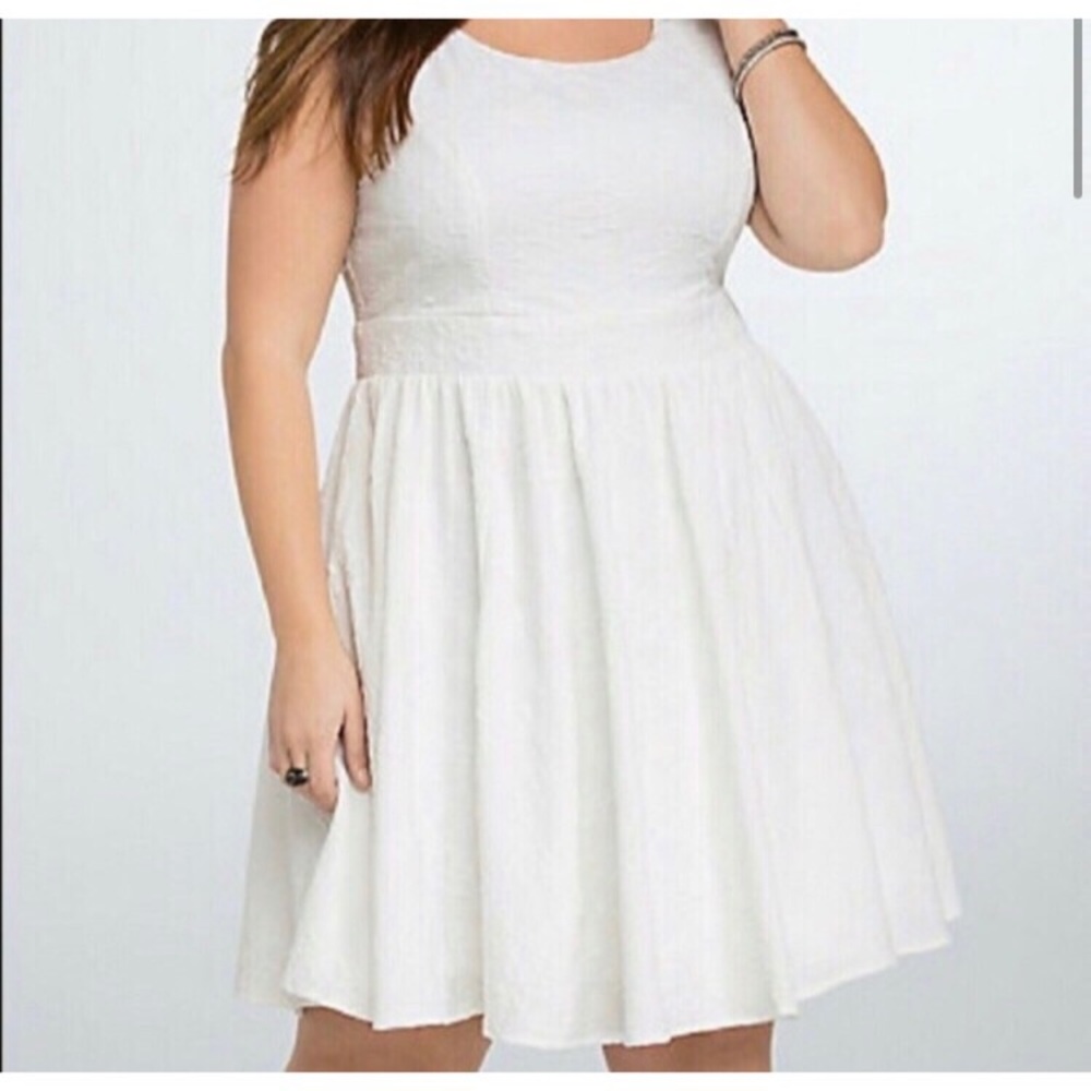 Torrid White Floral Skater Dress